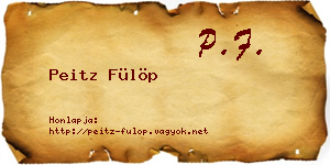 Peitz Fülöp névjegykártya